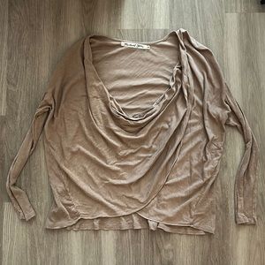 Michael Stars Drapey Popover Long Sleeve Tee - O/S